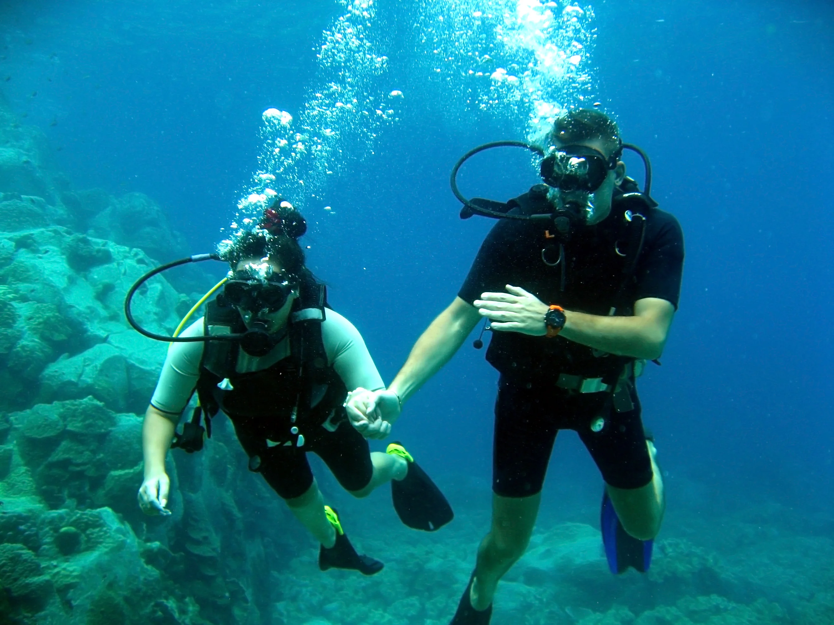 Arrecife de Mahahual durante una experiencia de buceo para principiantes